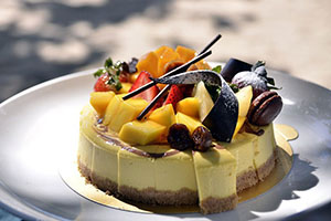 Picture of cheesecake with toppings